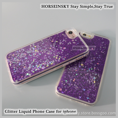 Bling Phone Case Hard PC Back Cover Glitter Liquid Phone Case for iphone